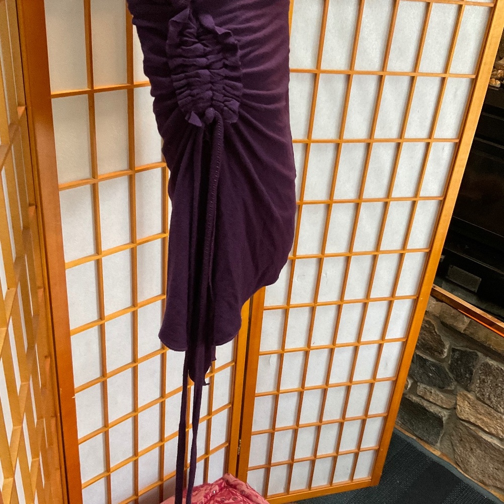 Umba festival deep plum stretch shorts with partial skirt - Picture 2 of 14